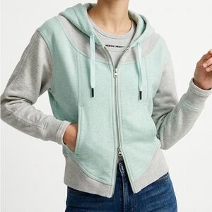 Adidas by Stella McCartney Colorblock Paneled Full Zip Hoodie - Mint/Gray Sz S